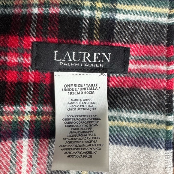 Ralph Lauren Tartan Multicolor Plaid Scarf - Picture 4 of 4